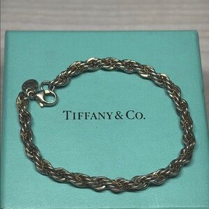Tiffany & Co. 9.25 & 750 Gold Rope Chain Bracelet 13.9g